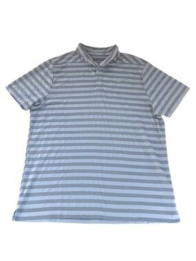 Nike Golf Men’s XL Dri-FIT Polo Shirt Gray Stripe Country Club Performance